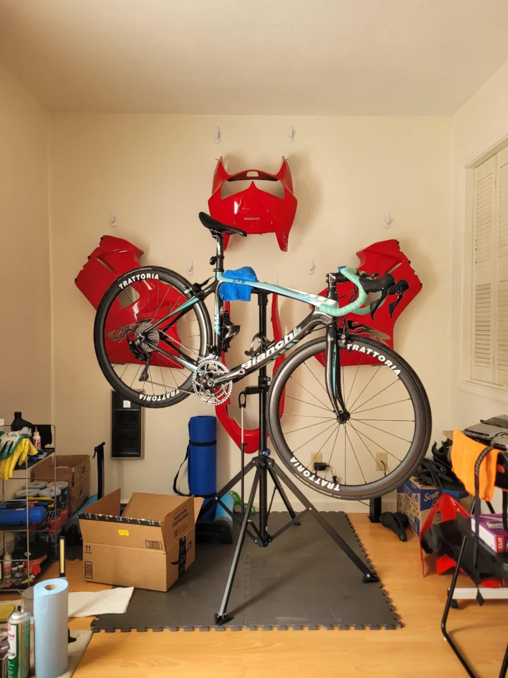 Indoor bike stands and wall-mounted bike hangers