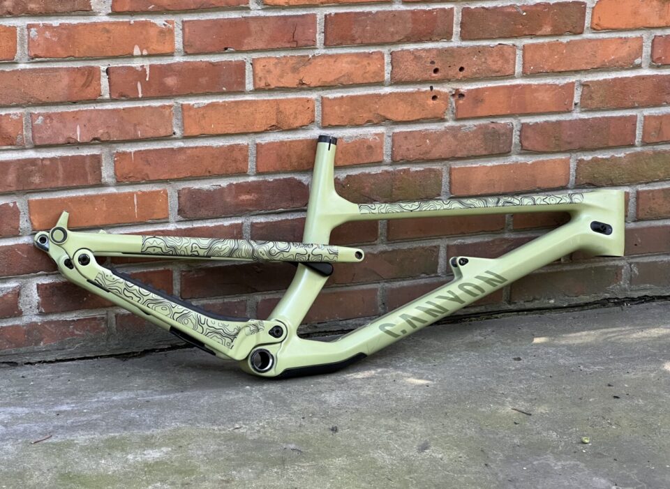 Used full-suspension enduro frame with slack geometry