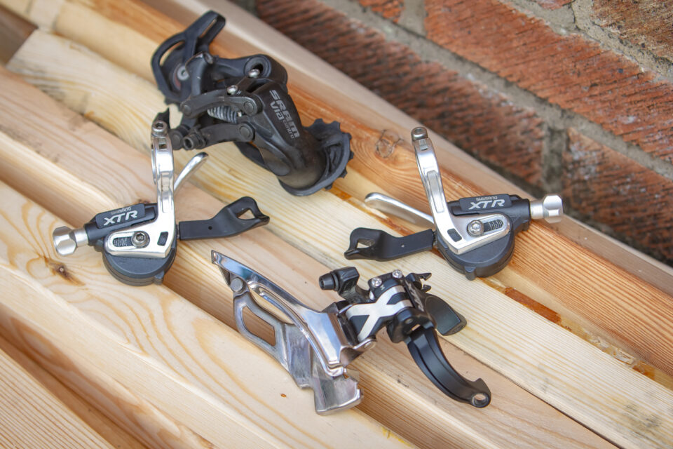 Second-hand mech and shifter sets including front and rear derailleurs with matching gear levers