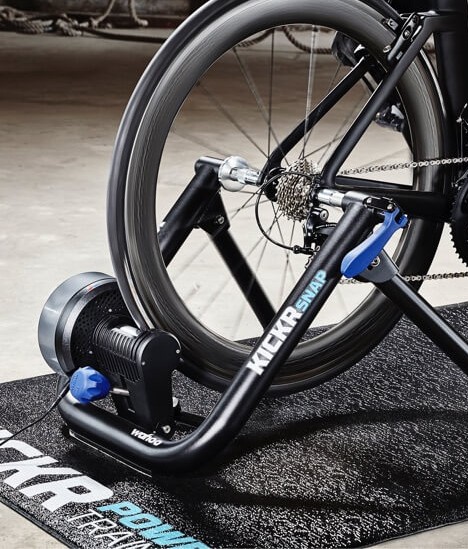 Used smart turbo trainer set up with a road bike indoors