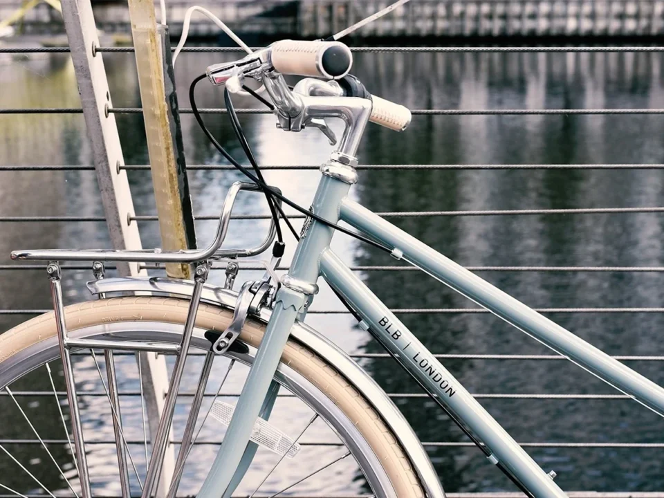 Used step-through city bike frame with rear rack mounts