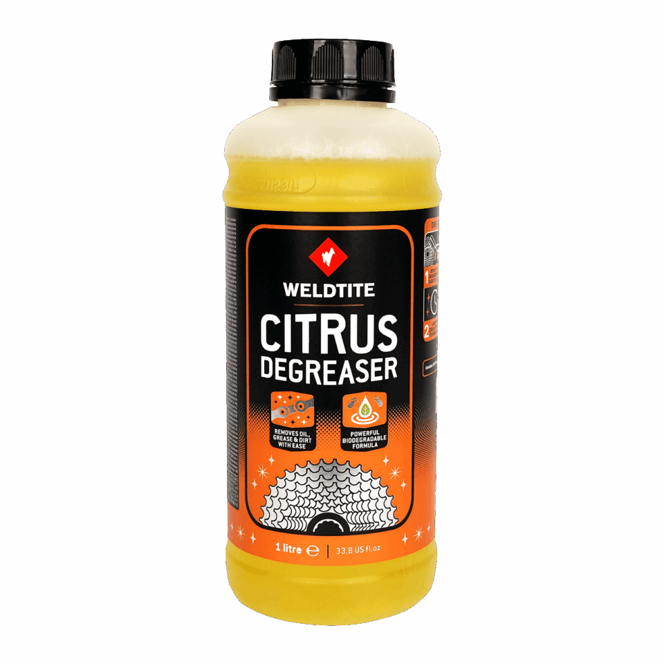 Weldtite Citrus Degreaser Liquid 1L bottle for bike drivetrain cleaning