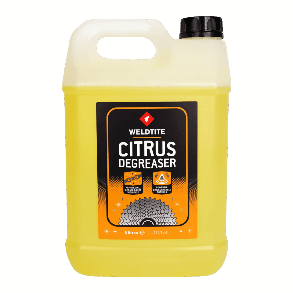 Weldtite Citrus Degreaser 5L liquid container for bike drivetrain cleaning