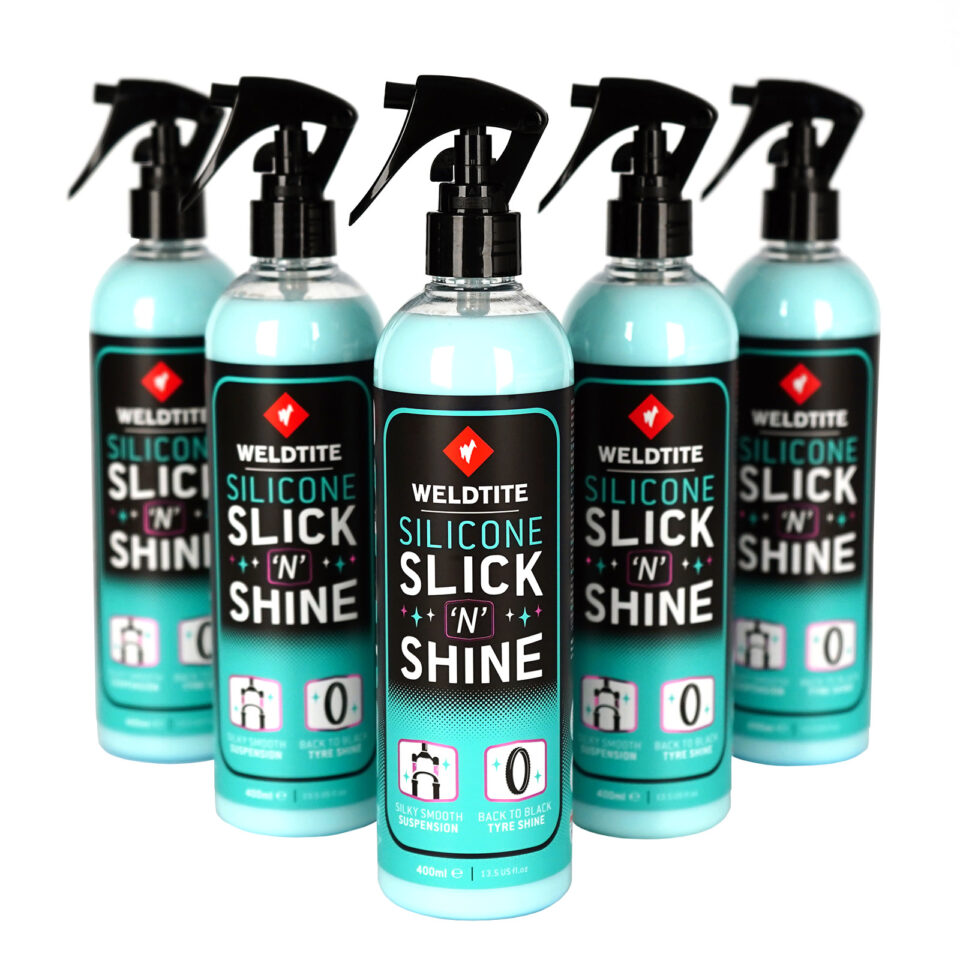 Weldtite Silicone Slick 'N' Shine 400ml spray can for bike finishing