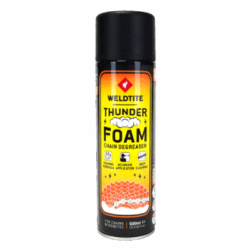 Weldtite Thunder Foam Chain Degreaser 500ml spray can for bike chains