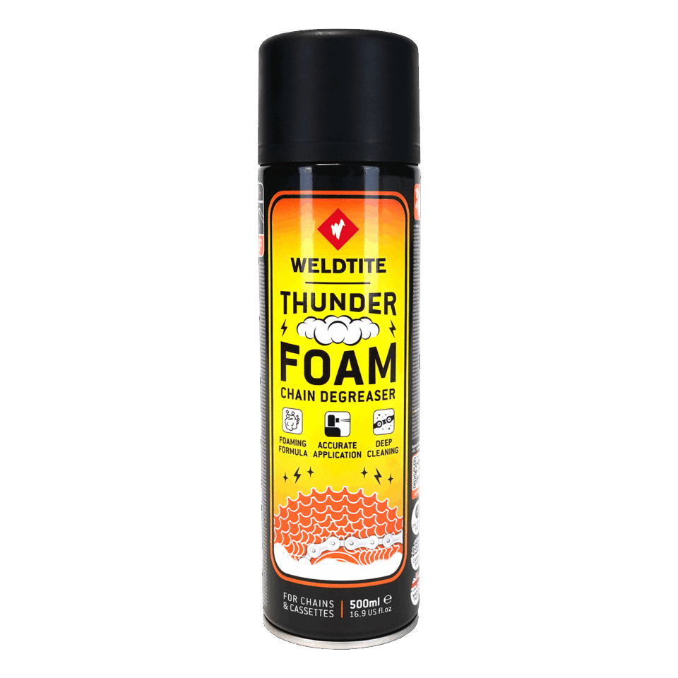 Weldtite Thunder Foam Chain Degreaser 500ml spray can for bike chains