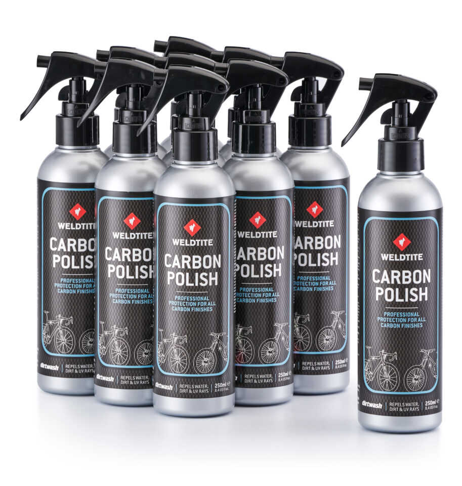 Weldtite Carbon Polish 250ml bottle for carbon bike frames