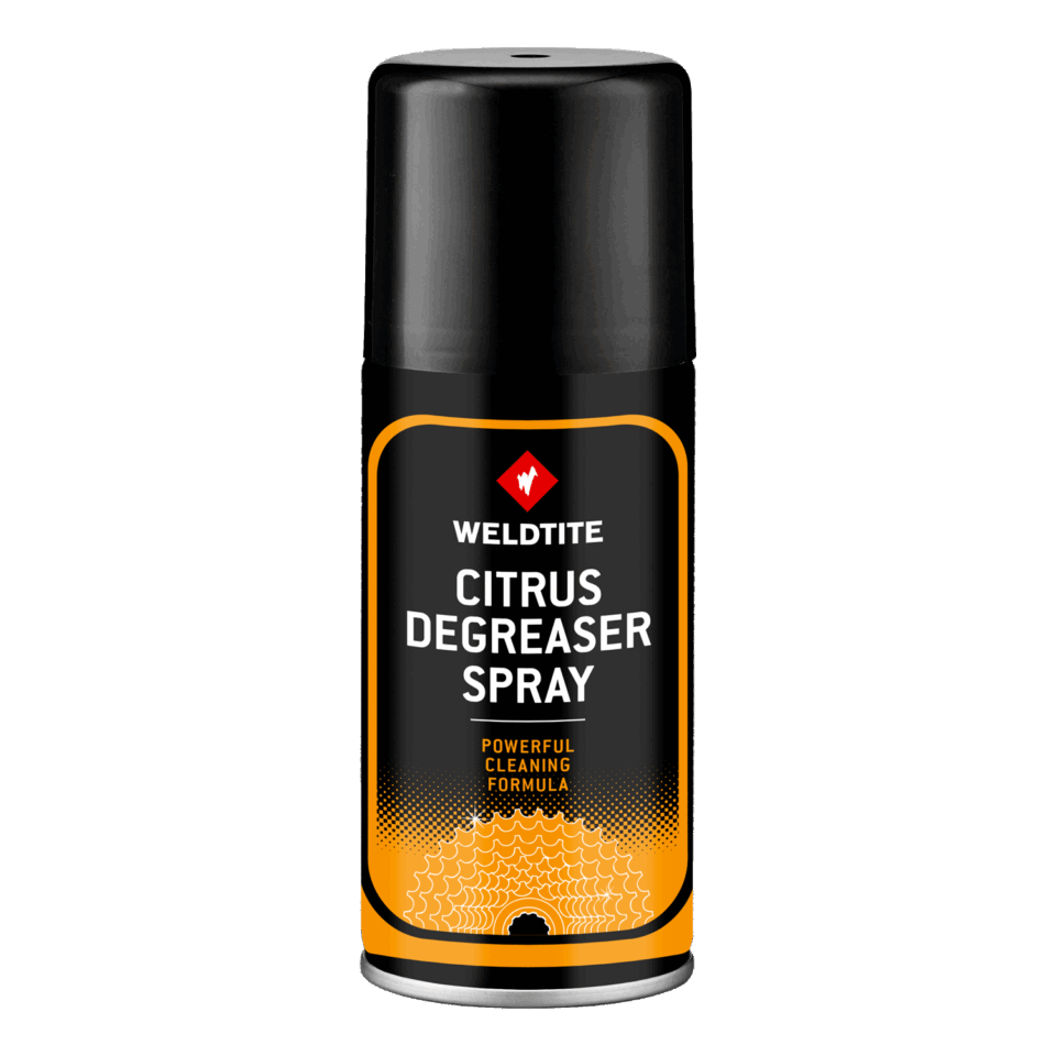 Weldtite Citrus Degreaser 150ml aerosol can for bike drivetrain cleaning