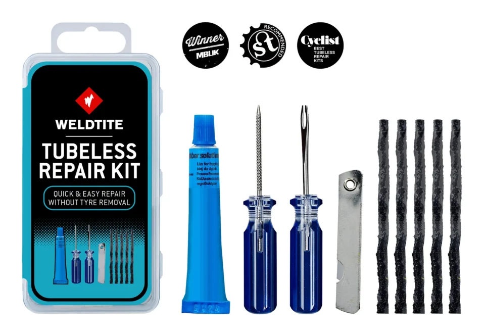 Bike tyre levers and tubeless plug kits