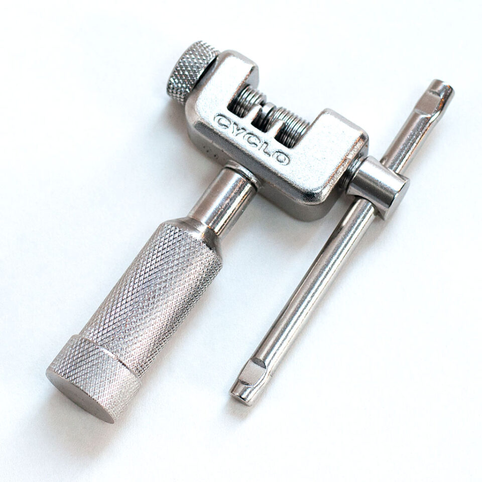 Bike chain tools including chain breaker and rivet tool