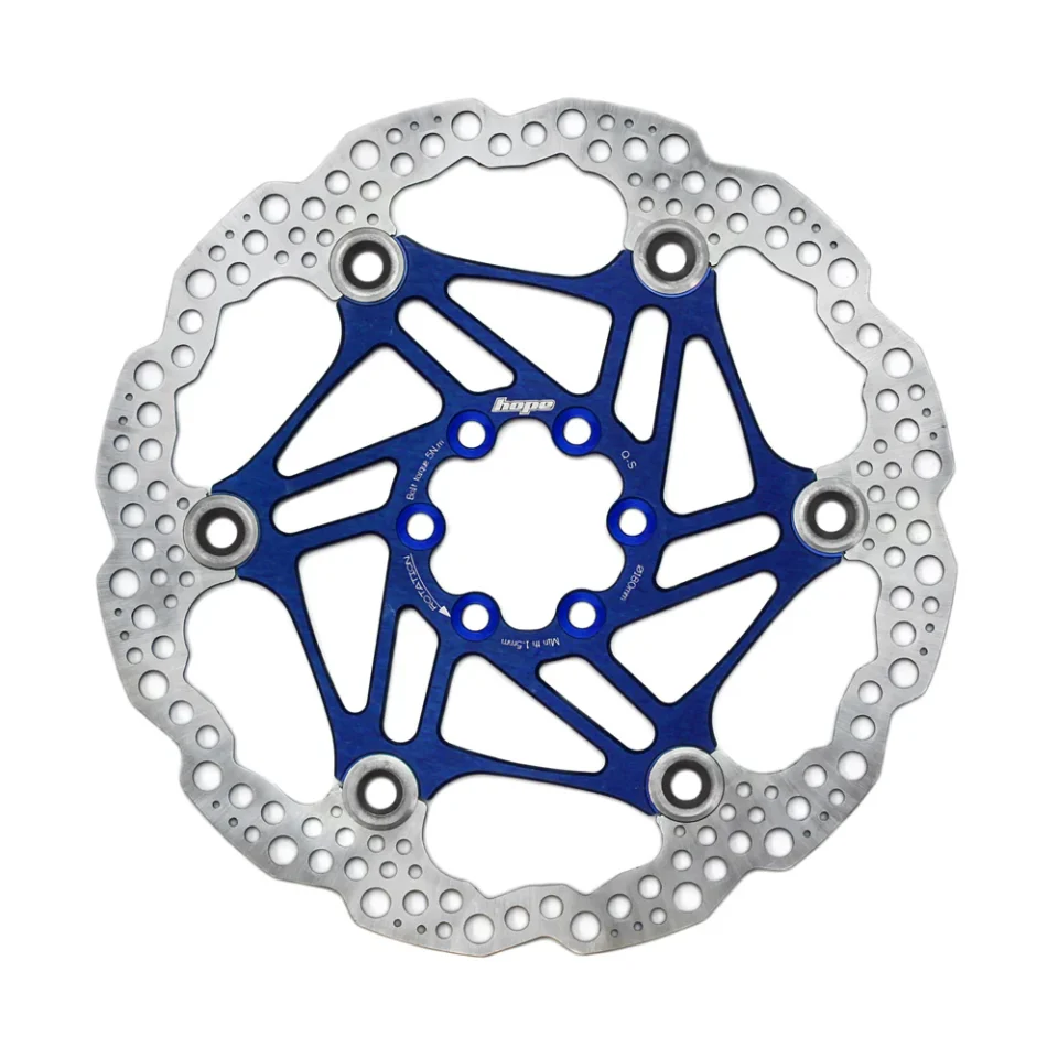 Hope floating disc brake rotor 180mm 6 bolt blue