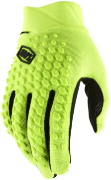 100% Geomatic bike gloves fluorescent yellow size medium