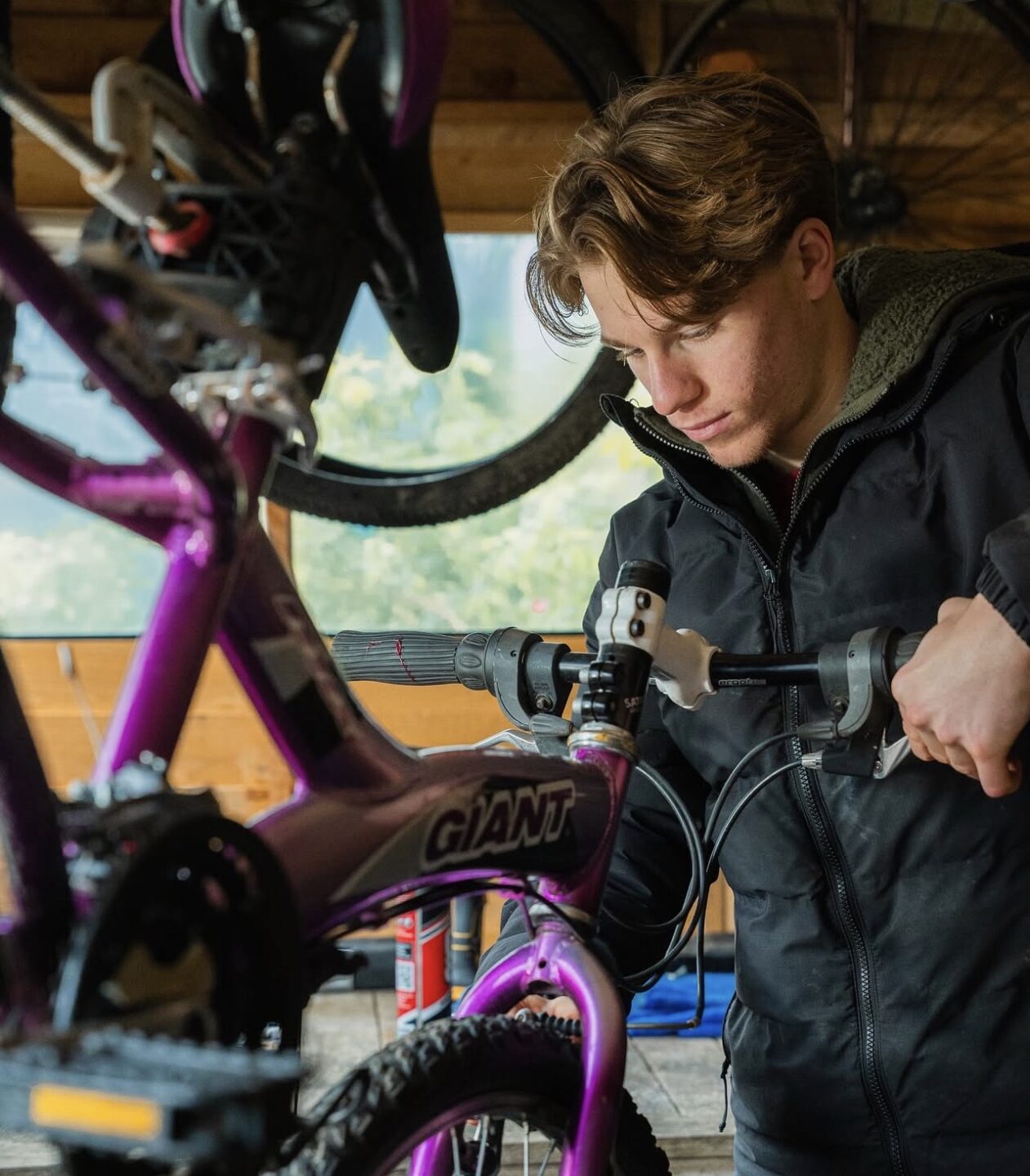 Bicycle mechanic servicing bike at HEP Bikes Watford – refurbished and repaired bikes in Hertfordshire