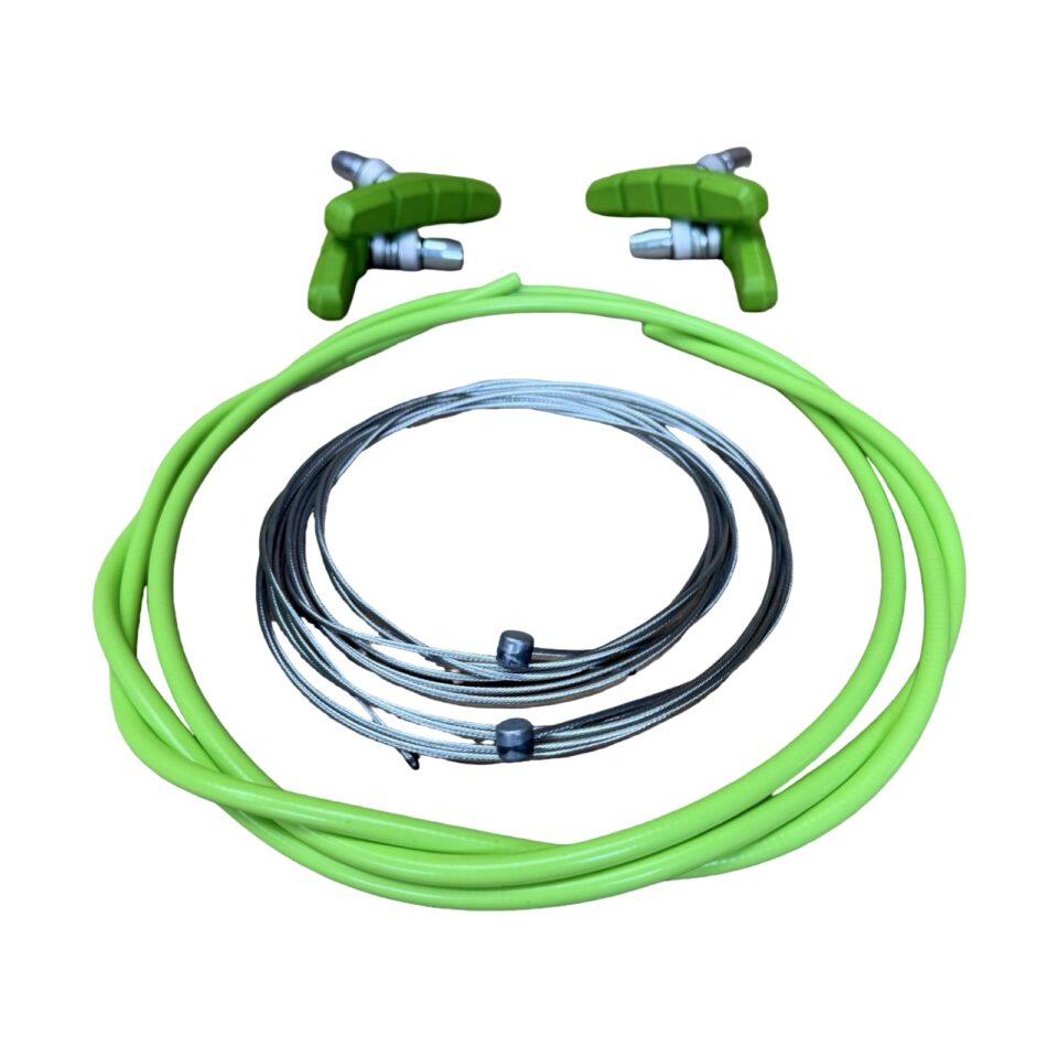 Green V-Brake Brake Refresher Kit with pads, cables, and housing