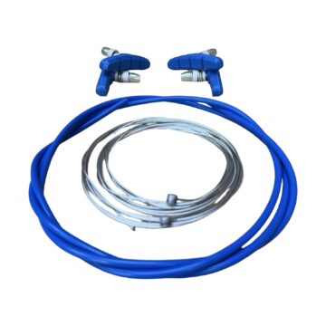 Blue V-Brake Brake Refresher Kit with pads, cables, and housing
