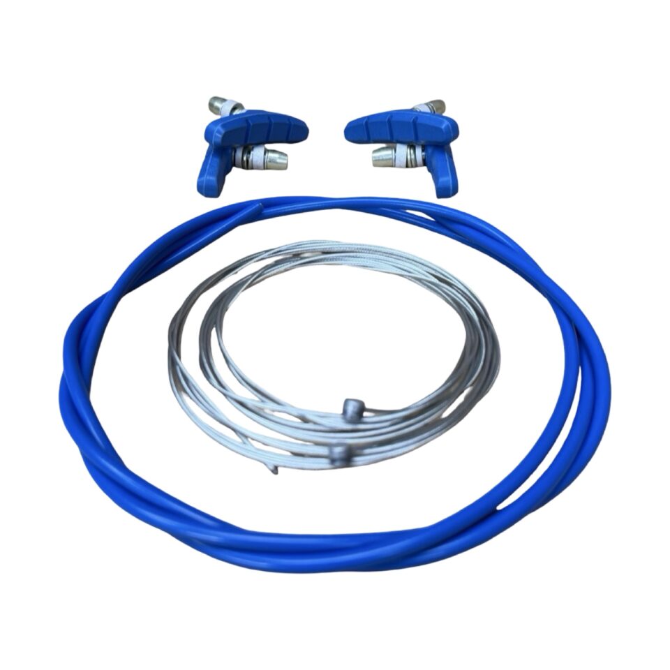 Blue V-Brake Brake Refresher Kit with pads, cables, and housing