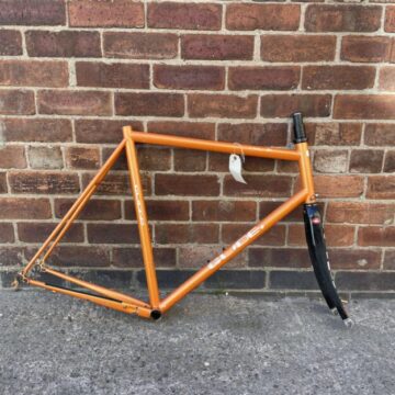 Glider Steel Road Bike Fameset - 60cm - Orange - Columbus Carbon Forks
