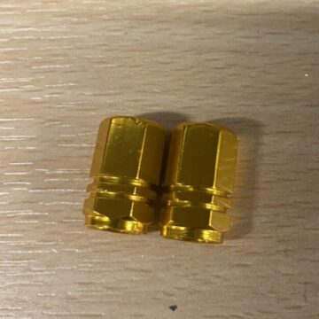 Gold schrader dust caps