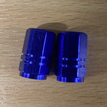 Blue Schrader dust caps