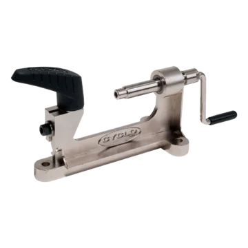 Weldtite spoke rolling machine for wheel building and spoke threading