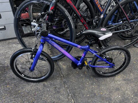 Cosmos carrera 16” wheels bike purple aluminium frame single speed kids serviced new brake cables & chain for sale in Biggin hill by Pop In cycles on SHIFTA marketplace. Top quality second-hand bikes online.