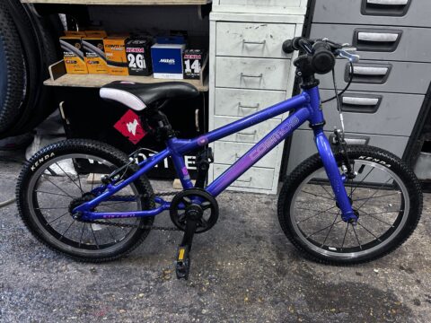 Cosmos carrera 16” wheels bike purple aluminium frame single speed kids serviced new brake cables & chain for sale in Biggin hill by Pop In cycles on SHIFTA marketplace. Top quality second-hand bikes online.
