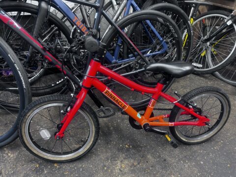 Pinnacle koto 16 kids bike 16” wheels aluminium frame good condition red/orange v brakes for sale in Biggin hill by Pop In cycles on SHIFTA marketplace. Top quality second-hand bikes online.