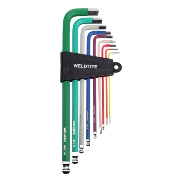 Weldtite Colour Coded 9 Hex Key Set workshop grade Allen keys