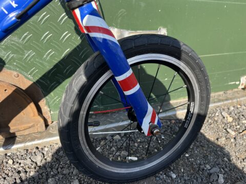 Frog Tadpole Plus Balance Bike - Blue Union Jack - GRADE C for sale in Yorkshire and The Humber by Club Bikes on SHIFTA marketplace. Top quality second-hand bikes online.