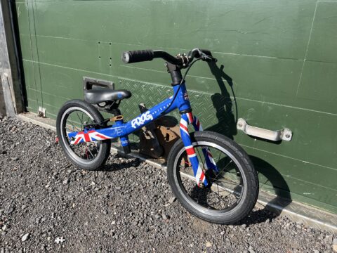 Frog Tadpole Plus Balance Bike - Blue Union Jack - GRADE C for sale in Yorkshire and The Humber by Club Bikes on SHIFTA marketplace. Top quality second-hand bikes online.