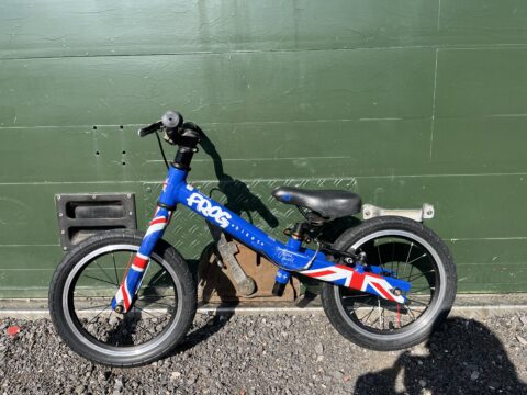 Frog Tadpole Plus Balance Bike - Blue Union Jack - GRADE C for sale in Yorkshire and The Humber by Club Bikes on SHIFTA marketplace. Top quality second-hand bikes online.