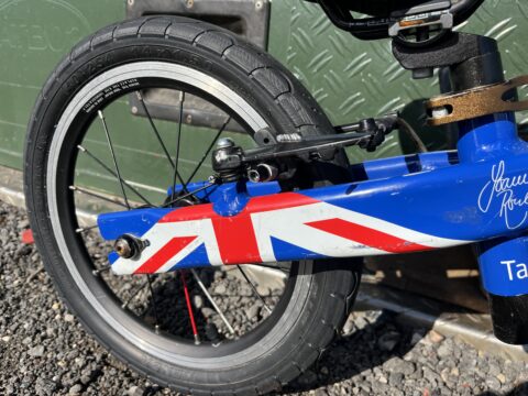 Frog Tadpole Plus Balance Bike - Blue Union Jack - GRADE C for sale in Yorkshire and The Humber by Club Bikes on SHIFTA marketplace. Top quality second-hand bikes online.